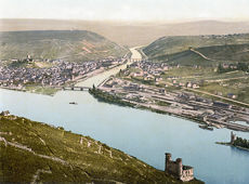 Bingen with Castle Ehrenfels and the Mäuseturm, between 1890 and 1900 - LC-DIG-ppmsca-00782 from Library of Congress