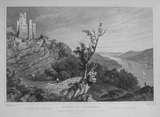 Burg Sooneck um 1832 auf einem Stich nach Tombleson - William Tombleson