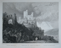 Burg Rheinstein um 1832 auf einem Stich nach William Tombleson von Süden - William Tombleson