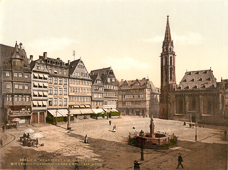 Römerberg und Nikolaikirche, Photochrom, um 1900 / vor 1903